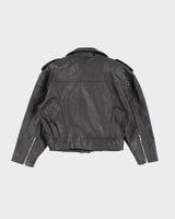 Timeless Vintage Distressed Biker Jacket - M