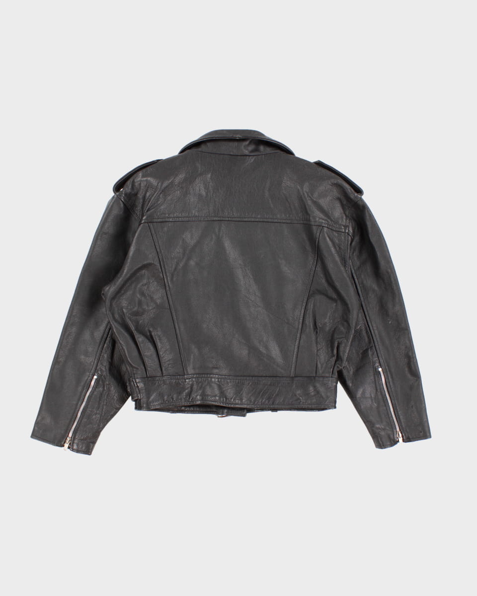 Timeless Vintage Distressed Biker Jacket - M