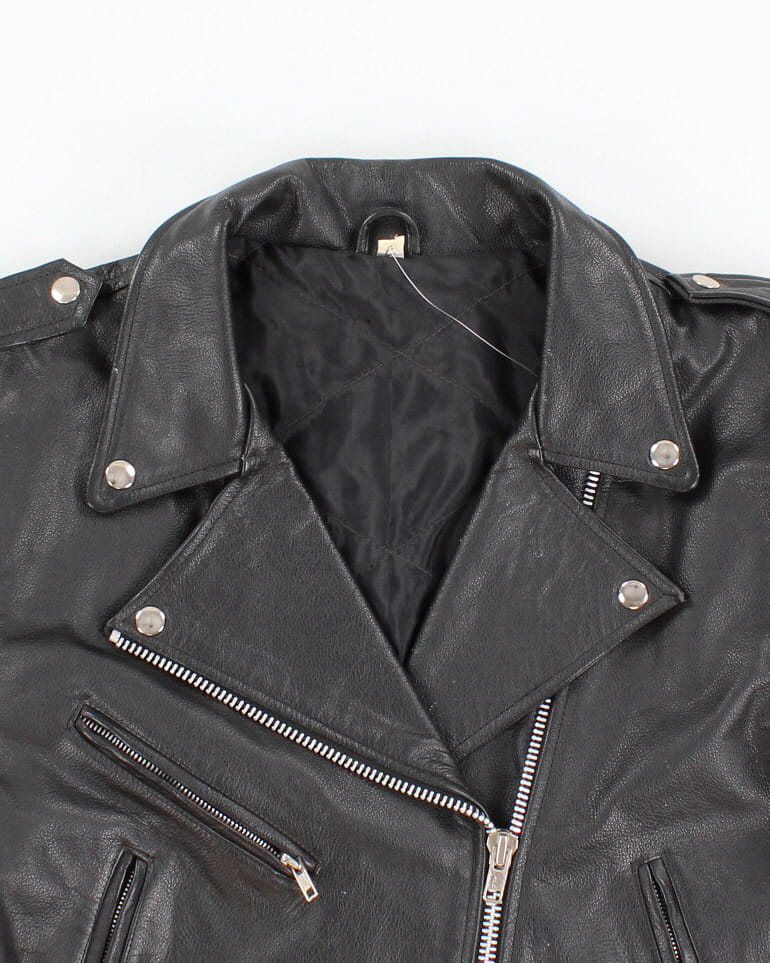 Timeless Vintage Distressed Biker Jacket - M