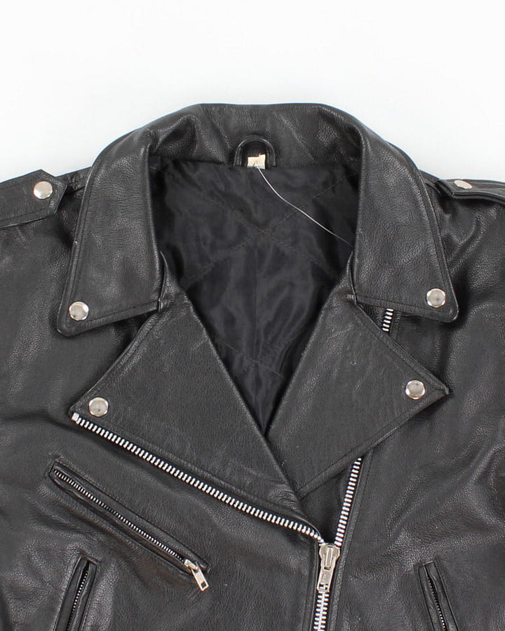 Timeless Vintage Distressed Biker Jacket - M