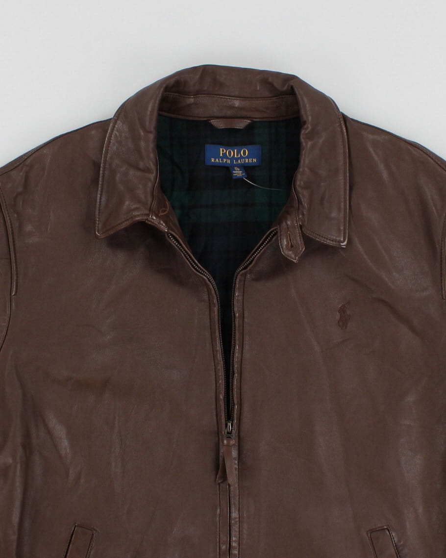 Vintage 90's Leather Ralph Lauren Jacket - XL