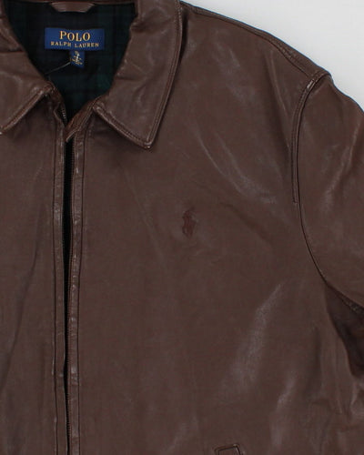 Vintage 90's Leather Ralph Lauren Jacket - XL