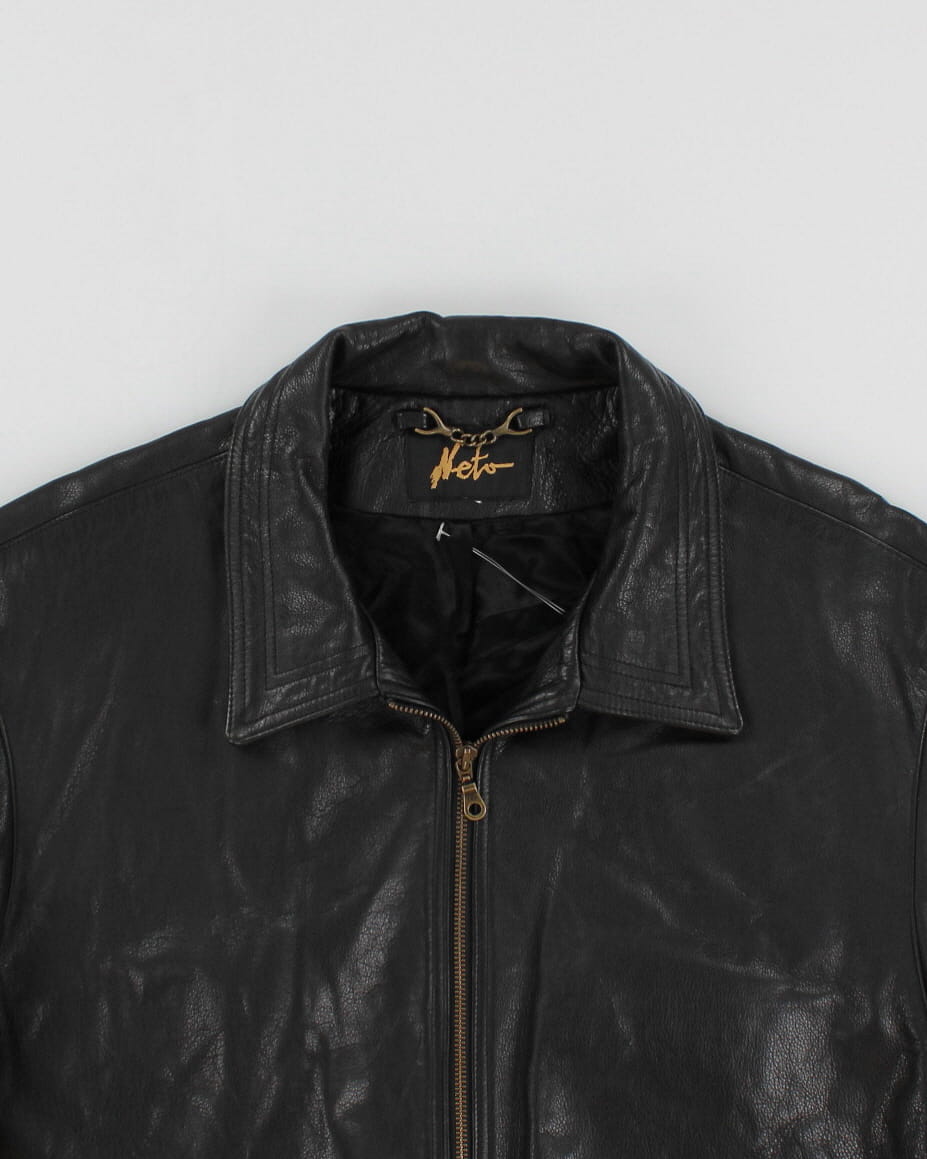 Vintage 90's Leather Nets Jacket - L