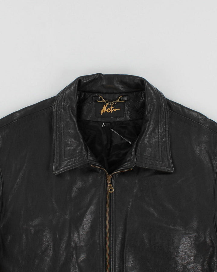 Vintage 90's Leather Nets Jacket - L