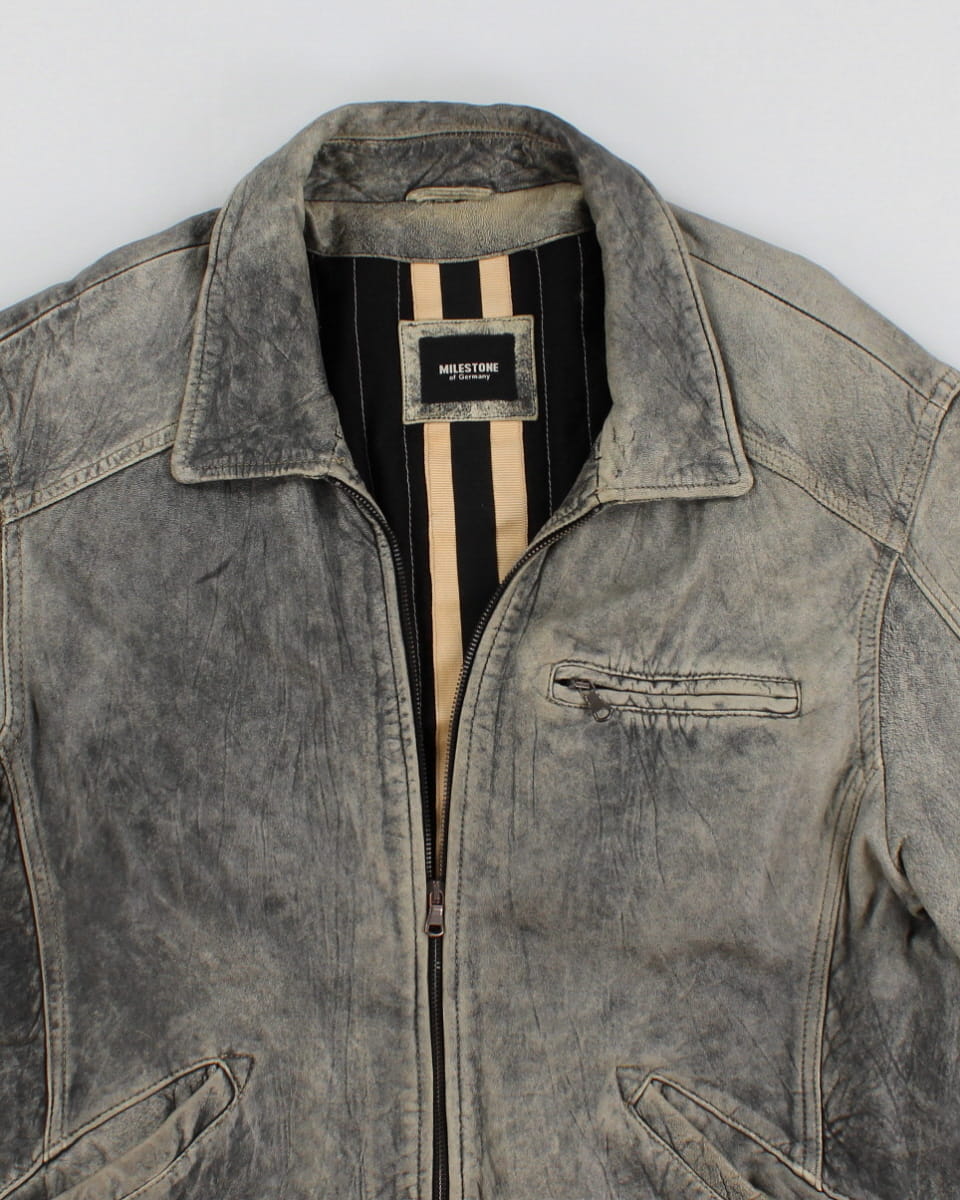 Vintage Distressed Leather Milestone Jacket - XL