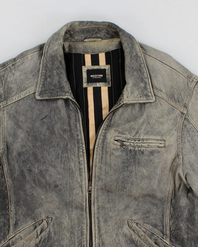 Vintage Distressed Leather Milestone Jacket - XL