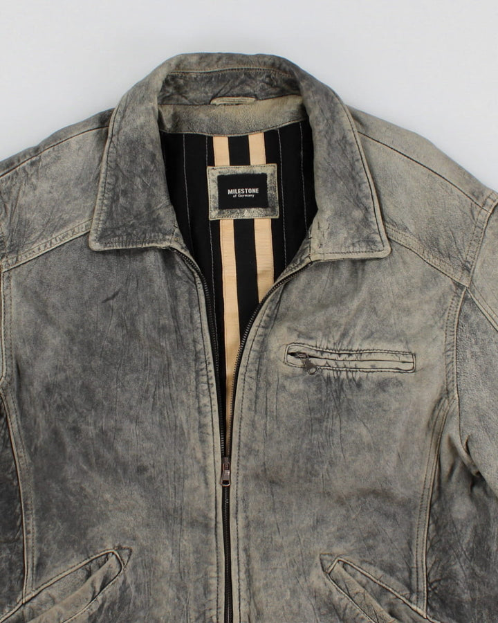 Vintage Distressed Leather Milestone Jacket - XL