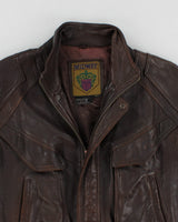 Vintage Distressed Brown Leather Jacket - M