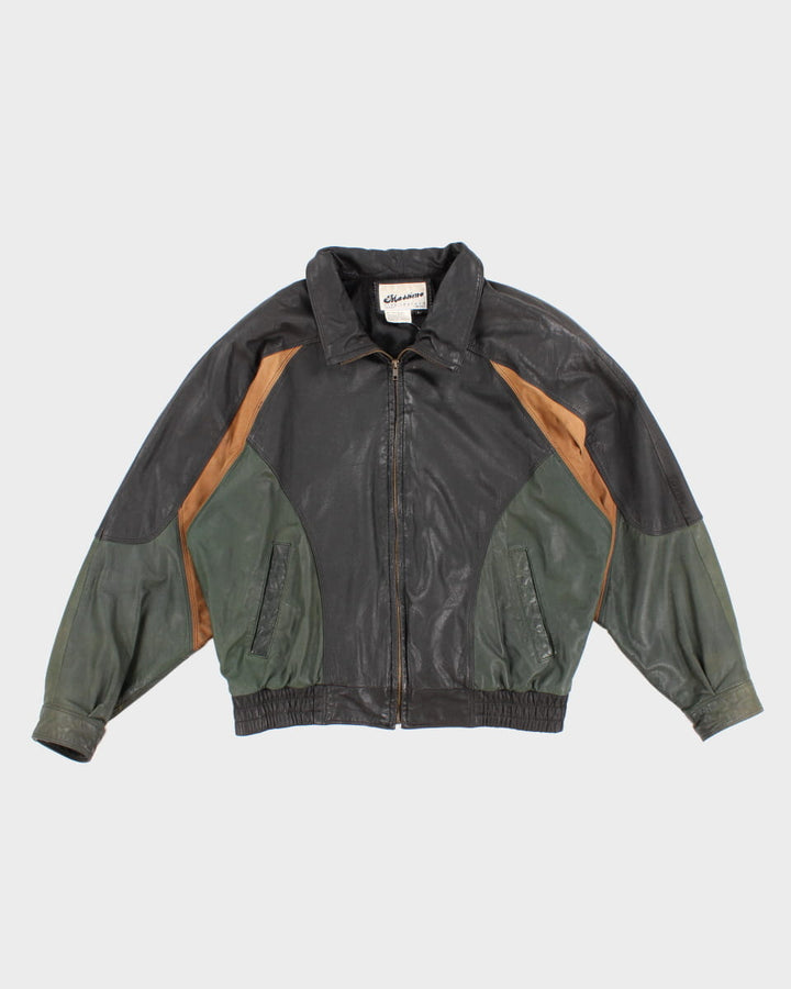 Vintage Massimo Colour Block Leather Jacket - L