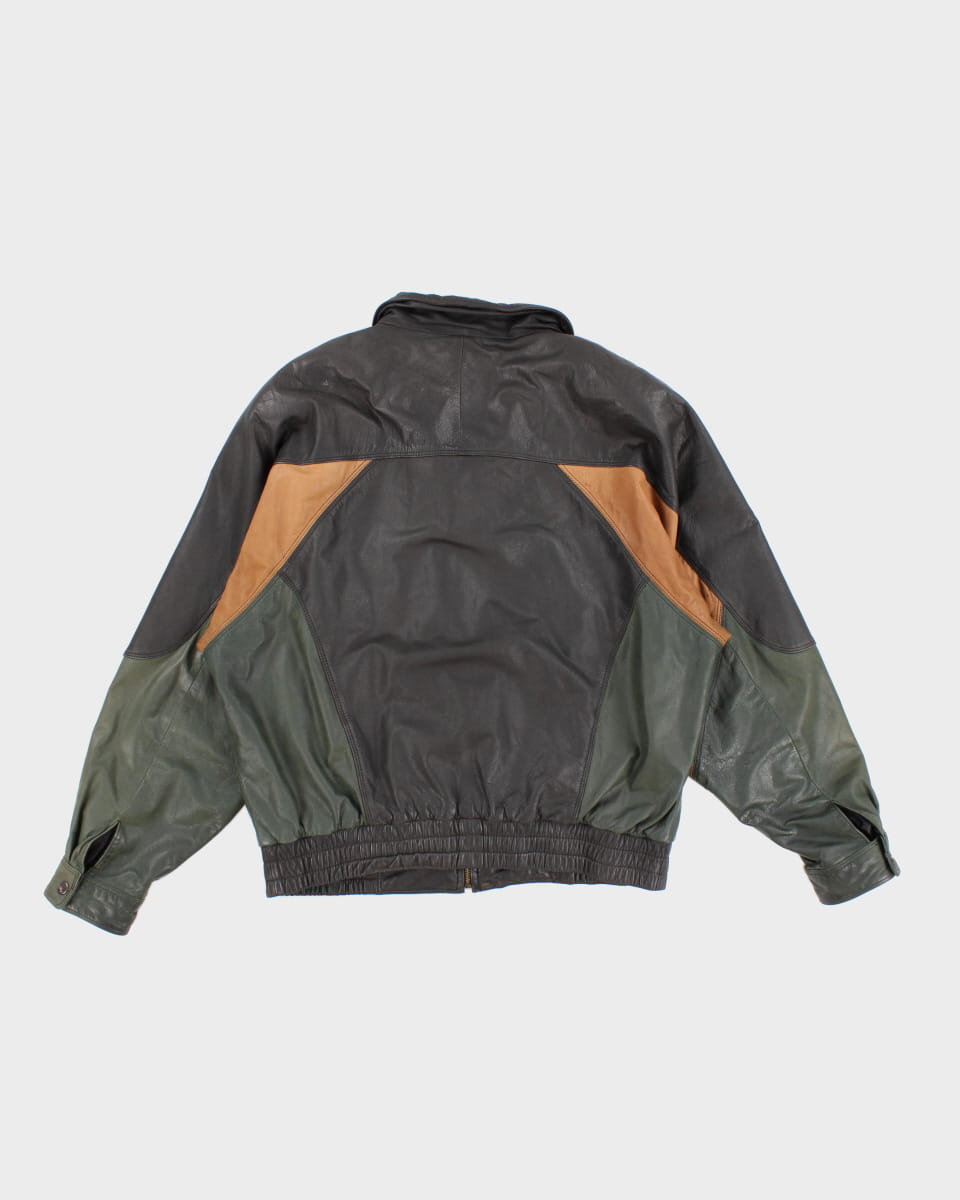 Vintage Massimo Colour Block Leather Jacket - L