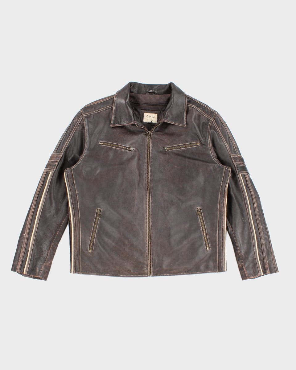 Vintage CMM Canada Brown Leather Jacket - XXXL