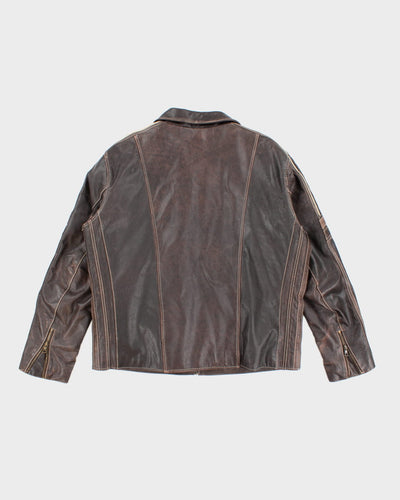 Vintage CMM Canada Brown Leather Jacket - XXXL