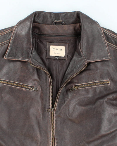Vintage CMM Canada Brown Leather Jacket - XXXL