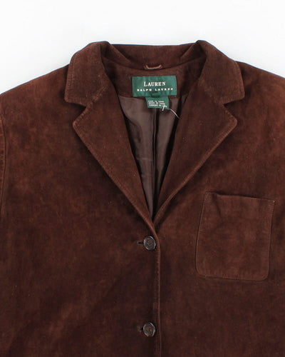 00s Ralph Lauren Brown Suede Blazer - L