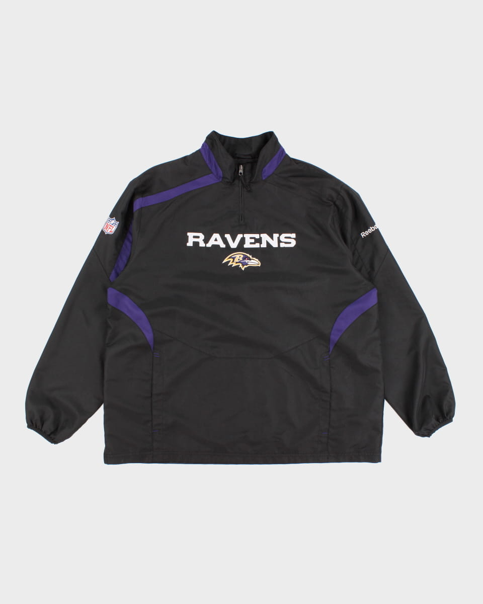 NFL X Reebok Ravens Black Quarter Zip Jacket - XL