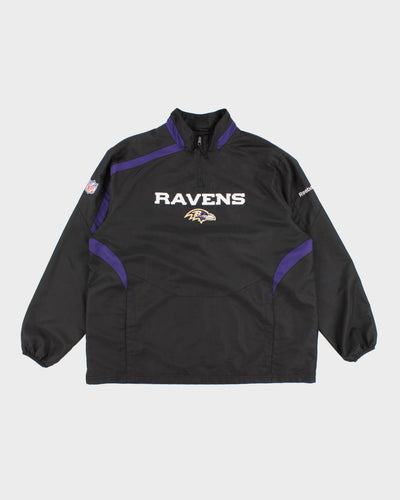 NFL X Reebok Ravens Black Quarter Zip Jacket - XL