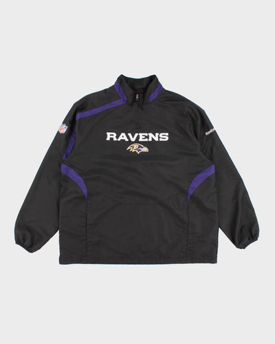 NFL X Reebok Ravens Black Quarter Zip Jacket - XL
