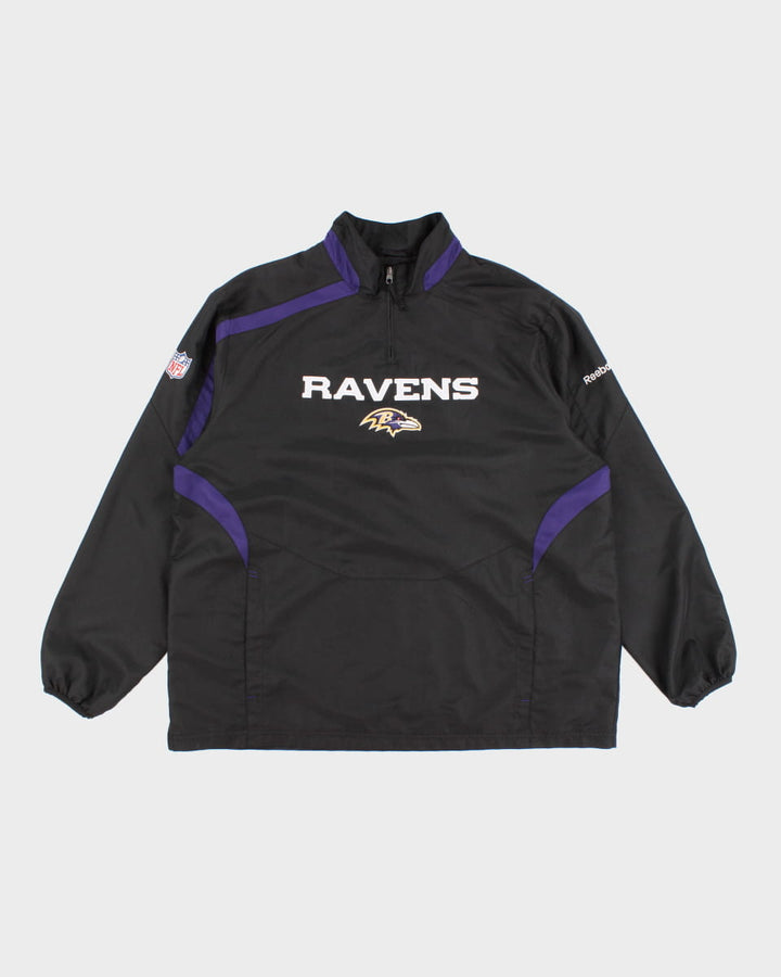 NFL X Reebok Ravens Black Quarter Zip Jacket - XL