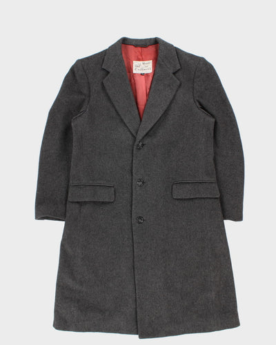Vintage 70s Moore's Wool & Cashmere Grey Coat - S/M