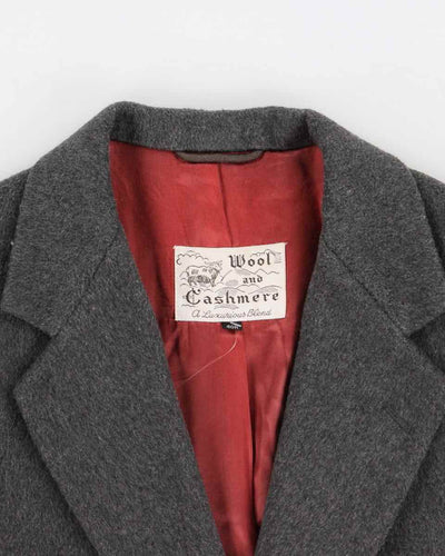 Vintage 70s Moore's Wool & Cashmere Grey Coat - S/M