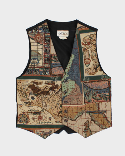 Vintage 80s Andros Embroidered Waistcoat - M