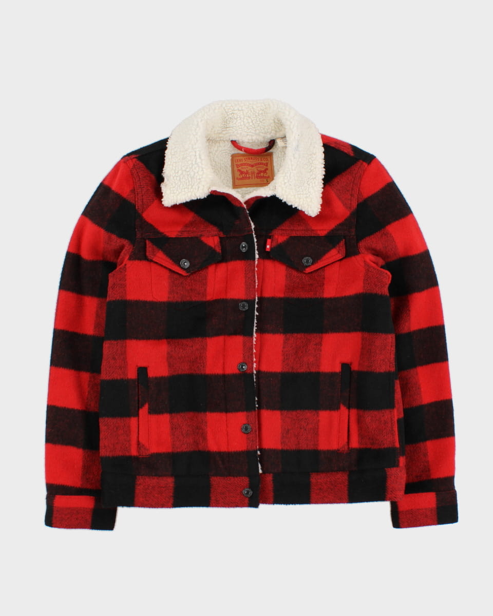 Levi's Sherpa Lined Plaid Jacket - S