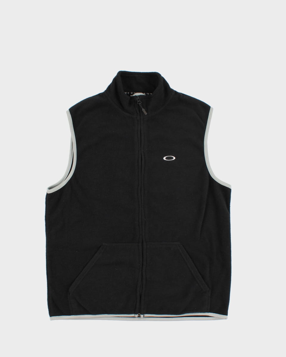 Y2K 00s Oakley Black Fleece Gilet - S