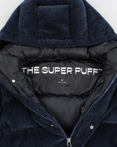 TNA Navy Hooded Corduroy Puffer Jacket - M