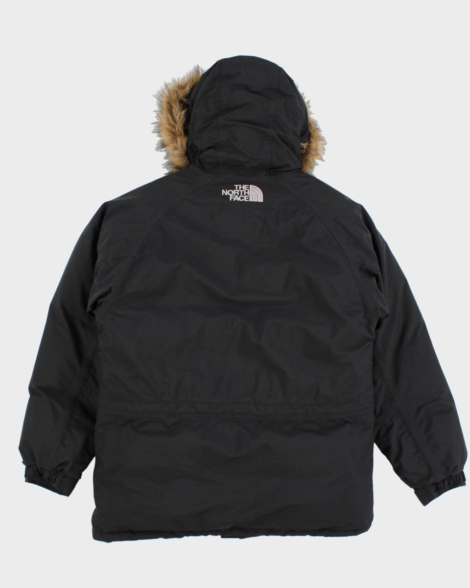 The North Face Black Nylon Parka With Fur Hood - S