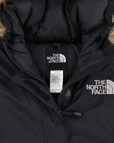 The North Face Black Nylon Parka With Fur Hood - S