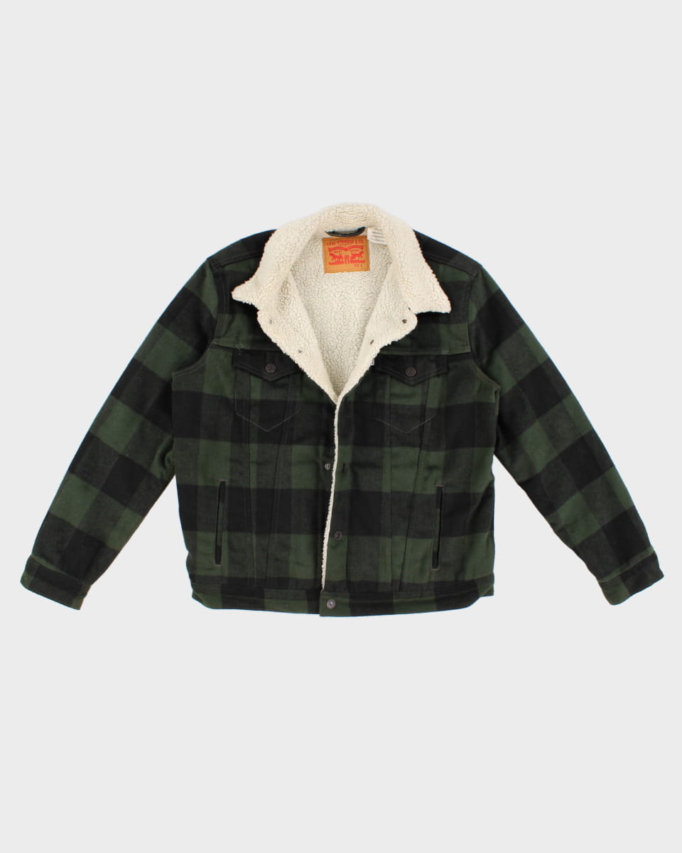 Levi's White Tab Sherpa Lined Plaid Jacket - L