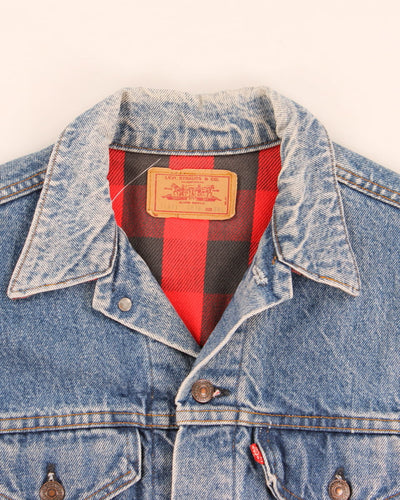 Vintage 80s Levi's Tartan Lining Trucker Jacket - M