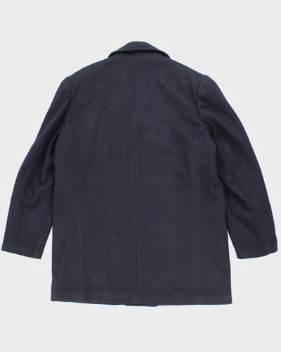 Vintage Wool Navy Coat - XL