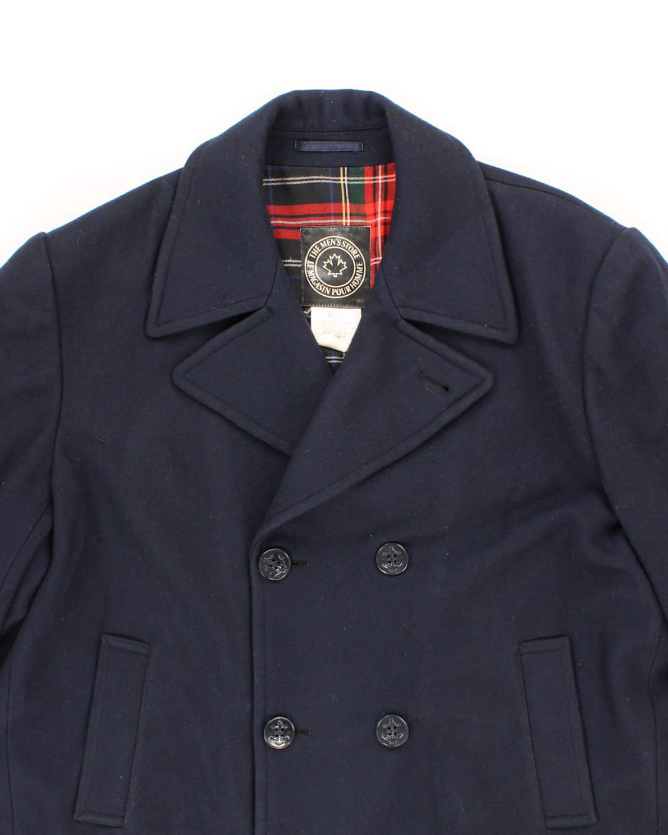 Vintage Wool Navy Coat - XL