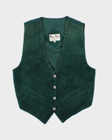 Vintage Green Laced Suede Waistcoat - M