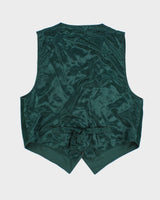 Vintage Green Laced Suede Waistcoat - M