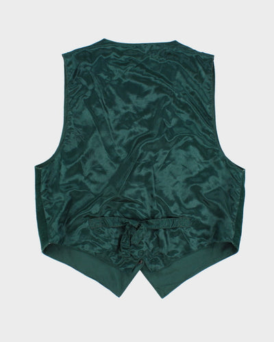 Vintage Green Laced Suede Waistcoat - M