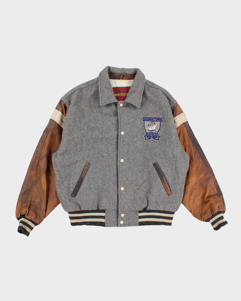 Vintage 80s Cooper Collegiate Rare 'Georgetown Hoyas' Bomber Jacket - L