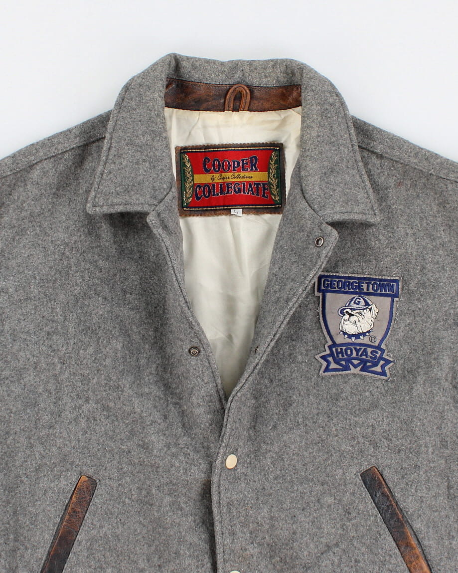 Vintage 80s Cooper Collegiate Rare 'Georgetown Hoyas' Bomber Jacket - L