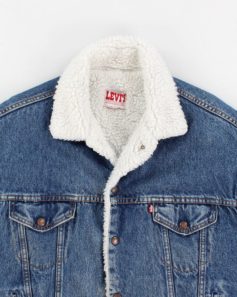 Vintage 80s Levi's Fleece Lined Denim Jacket - L