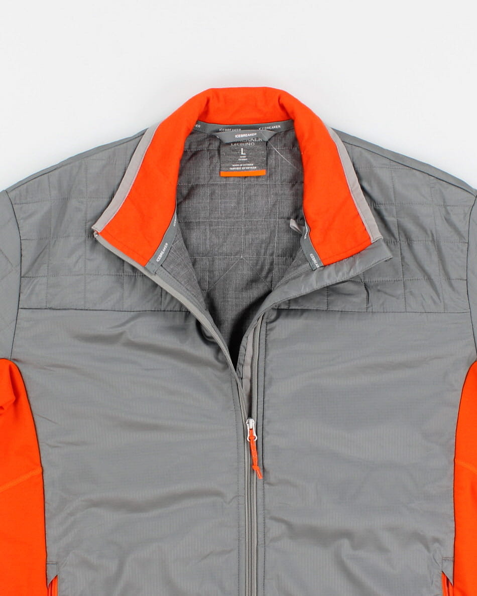 Icebreaker Grey &amp; Orange Helix Zip Up Jacket - L