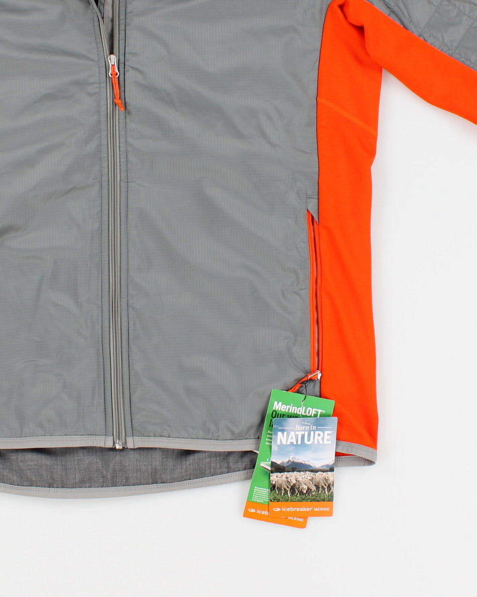 Icebreaker Grey &amp; Orange Helix Zip Up Jacket - L