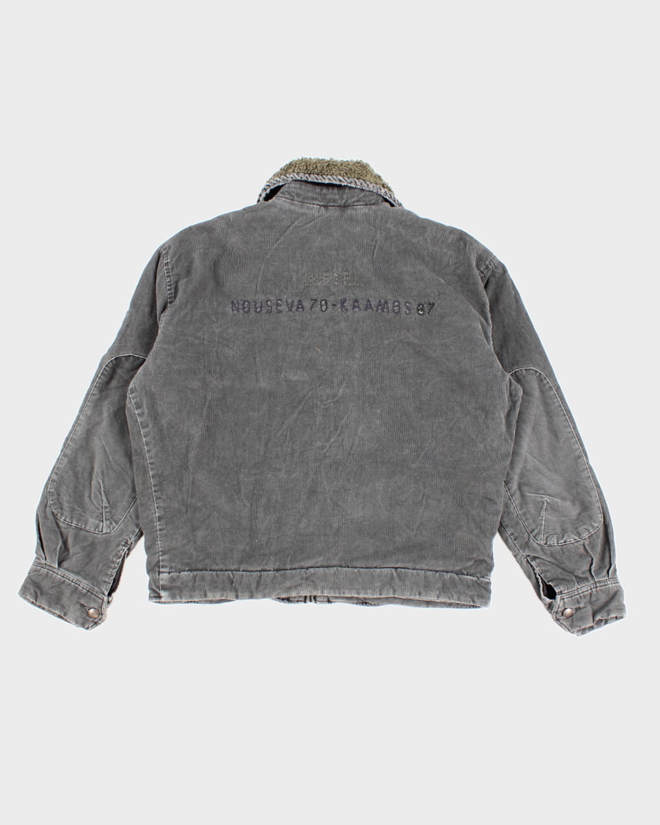 Y2K 00s Diesel Fleece Collared Corduroy Jacket - L
