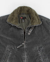 Y2K 00s Diesel Fleece Collared Corduroy Jacket - L