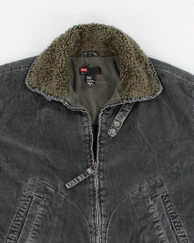 Y2K 00s Diesel Fleece Collared Corduroy Jacket - L