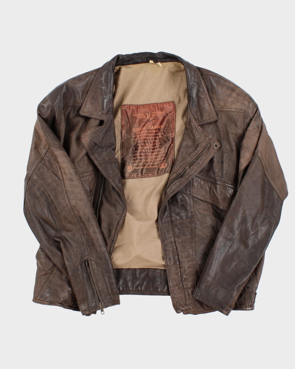 Vintage Mirage Dream Wear Brown Leather Jacket - L