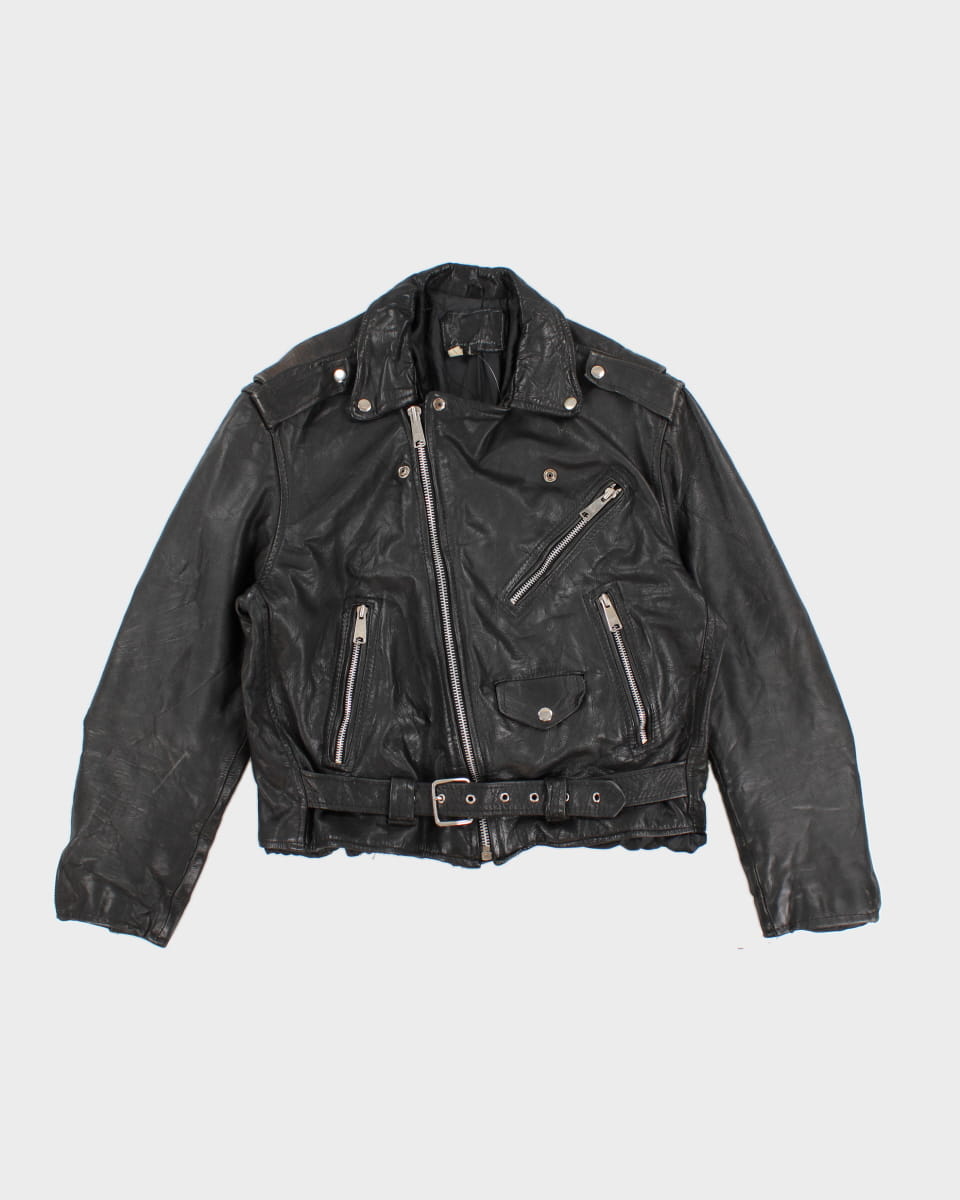 Vintage Dreamy Leather Motorcycle Jacket - L