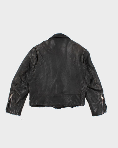 Vintage Dreamy Leather Motorcycle Jacket - L