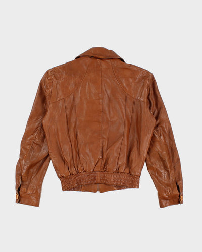 Vintage 70s Big Steel Brown Leather Jacket - S