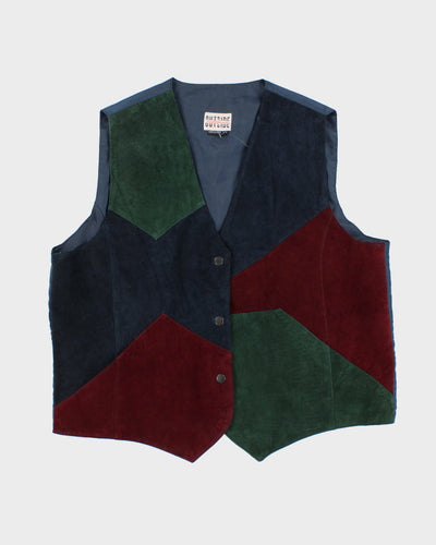 Vintage Suede Colour Block Vest - L